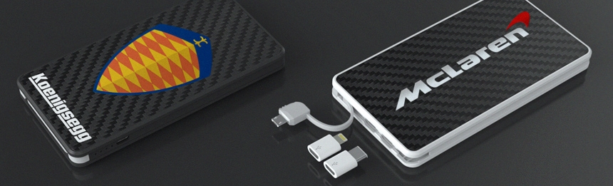 PowerTile Carbon Fiber | CustomUSB Mobile Charger
